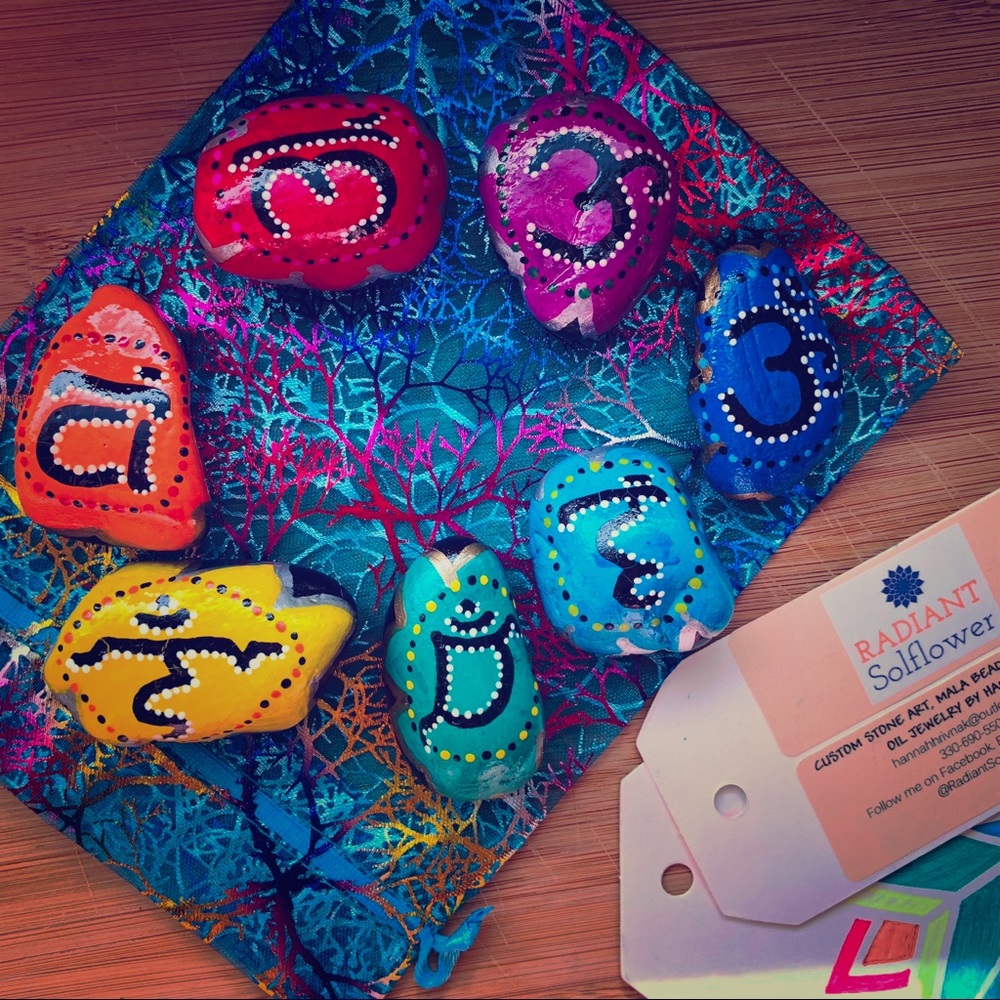 PocketSized Hand Painted Chakra Healing Stones